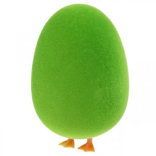 Floristik24 Decorazione uovo di Pasqua con gambe Decorazione uovo di Pasqua uovo verde H13cm 4 pezzi