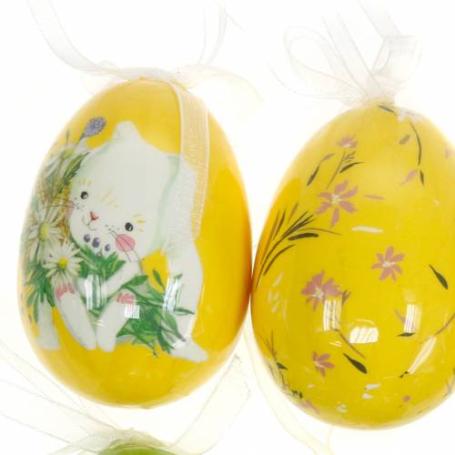 Prodotto Bouquet di Pasqua decorativo uovo da appendere giallo, verde assortito H7cm 6 pezzi