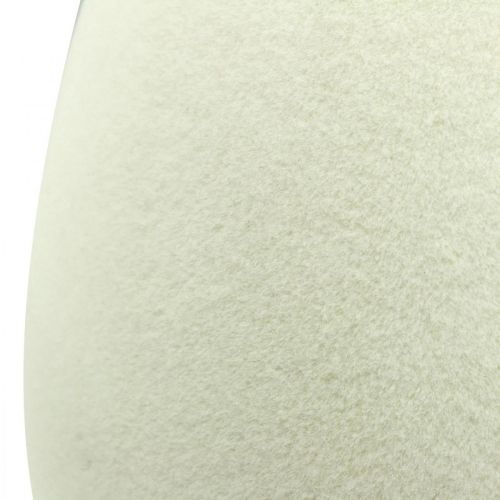 Floristik24 Uovo di Pasqua grande crema decorativo uovo floccato decorazione vetrina 40 cm