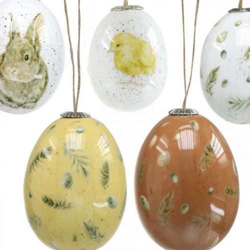 Floristik24 Uovo di Pasqua da appendere retro in plastica assortito 4/4,5/5cm 12 pezzi