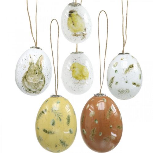 Uovo di Pasqua da appendere retro in plastica assortito 4/4,5/5cm 12 pezzi