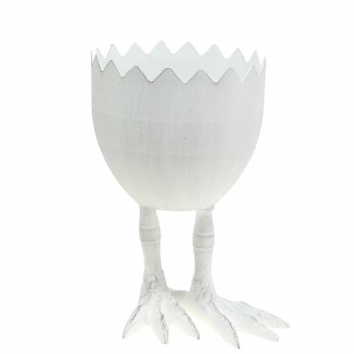 Floristik24 Vaso di Pasqua Uovo con gambe Bianco Ø13cm H21cm