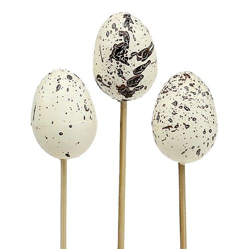 Uovo su stecco bianco 3,5 cm L18 cm 12 pezzi