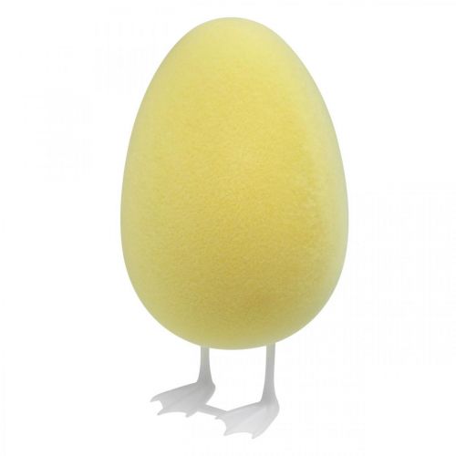 Prodotto Uovo decorativo con gambe decorazione da tavola gialla Figura decorativa pasquale uovo H25cm