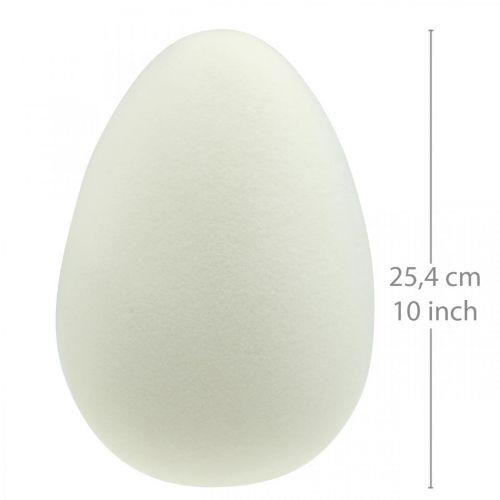 Floristik24 Crema decorativa all'uovo Uovo di Pasqua floccato Decorazione per vetrina Pasqua 25cm