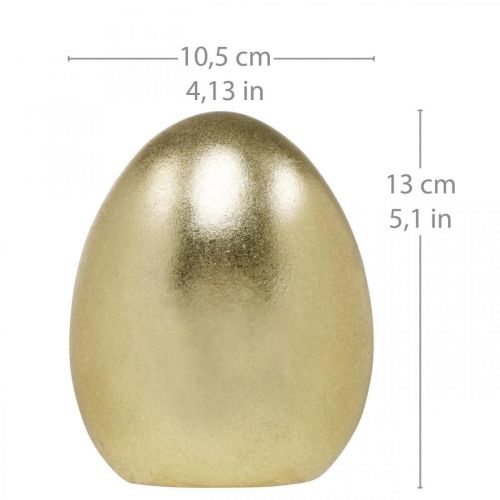 Floristik24 Uovo decorativo dorato, decoro per Pasqua, uovo in ceramica H13cm Ø10.5cm 2pz
