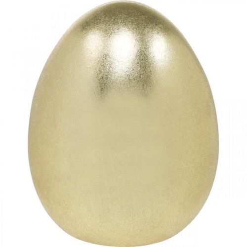 Uovo in ceramica dorato, decoro nobile di Pasqua, oggetto decorativo uovo metallico H16.5cm Ø13.5cm