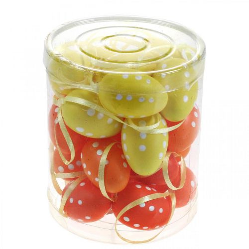 Prodotto Mini uovo di Pasqua da appendere a pois giallo, rosso, arancione H4cm 24 pz