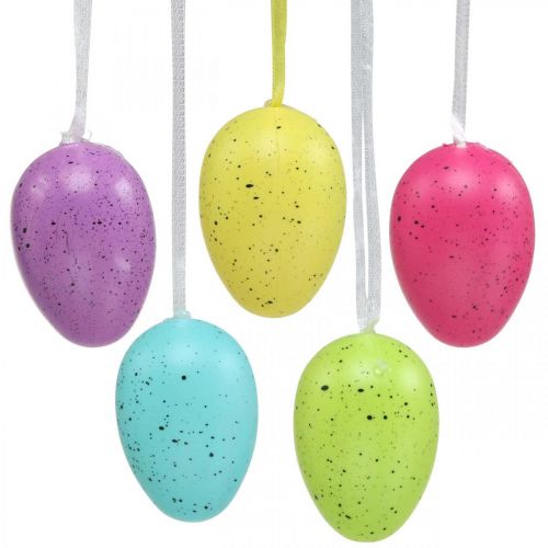 Floristik24 Uovo di Pasqua da appendere Uovo di plastica colori assortiti H6cm 12 pezzi