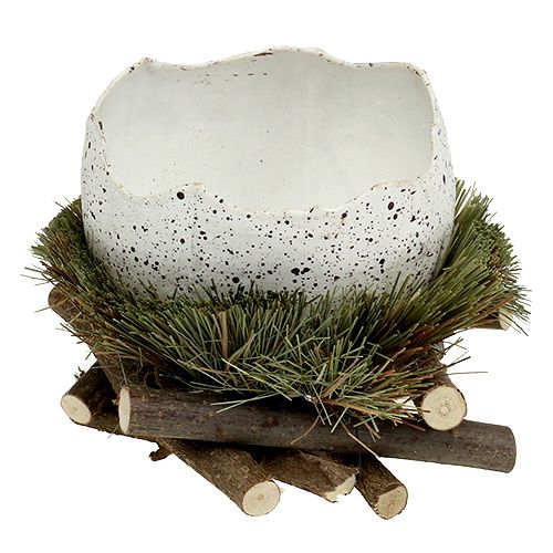 Floristik24 Uovo nel nido Ø11cm H12cm 4 pz