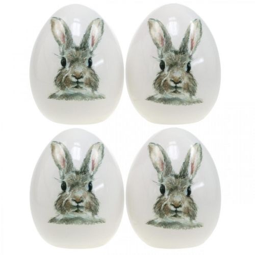 Floristik24 Motivo decorativo coniglio in piedi, decorazione pasquale, coniglio su uovo Ø8cm H10cm set di 4
