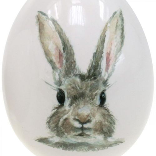 Motivo decorativo coniglio in piedi, decorazione pasquale, coniglio su uovo Ø8cm H10cm set di 4