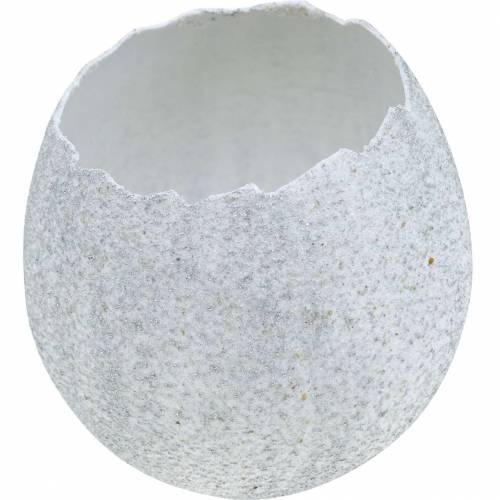 Floristik24 Fioriera Guscio d&#39;uovo Decorazione pasquale Uovo decorativo Argento H11 cm 4 pezzi