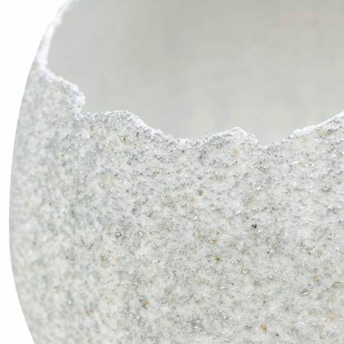 Floristik24 Fioriera Guscio d&#39;uovo Decorazione pasquale Uovo decorativo Argento H11 cm 4 pezzi