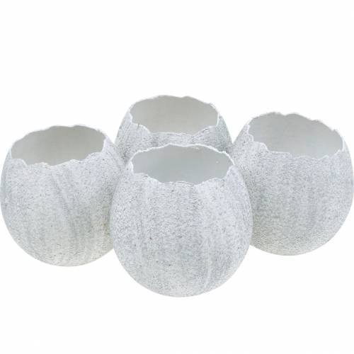 Fioriera Guscio d&#39;uovo Decorazione pasquale Uovo decorativo Argento H11 cm 4 pezzi