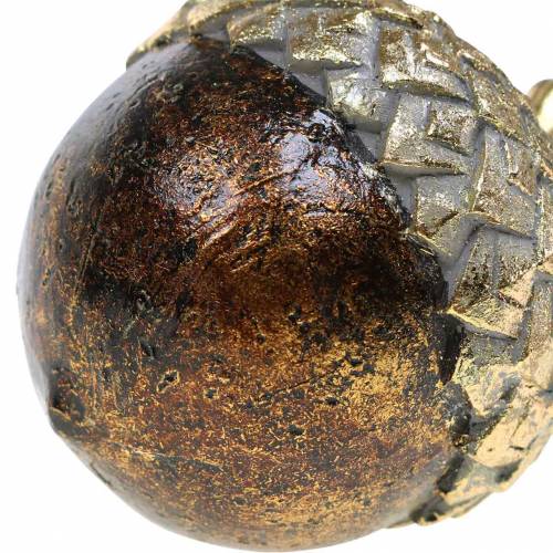 Floristik24 Ghianda decorativa dorata Ø7,4cm H9,7cm