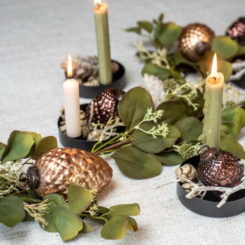 Floristik24 Coni decorativi vintage dorati in vetro ghianda Decorazioni per l'albero di Natale 5,5 × 8 cm 12 pezzi