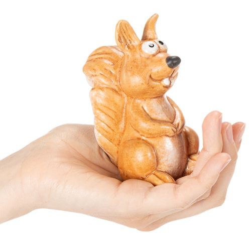 Statuetta di scoiattolo seduto per decorazioni autunnali, 10 cm | Floristik24.it