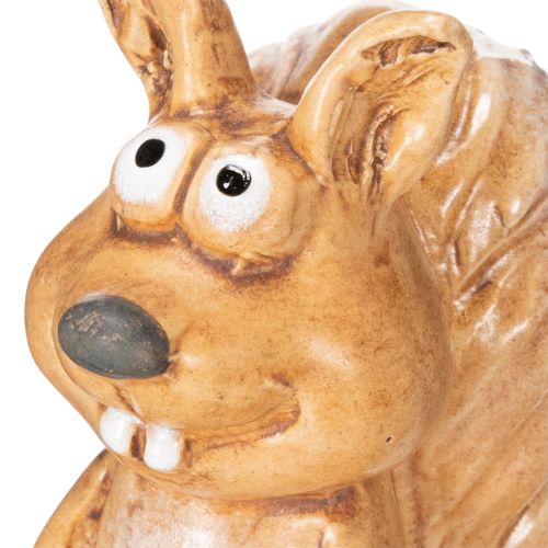Statuetta di scoiattolo seduto per decorazioni autunnali, 10 cm | Floristik24.it