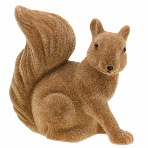 Floristik24 Deco scoiattolo floccato marrone H20cm 2 pezzi