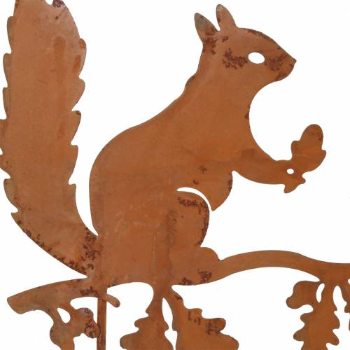 Prodotto Picchetti da giardino scoiattolo su ramo metallo patinato H42cm 3pz