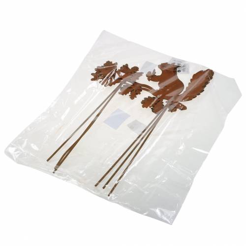 Prodotto Picchetti da giardino scoiattolo su ramo metallo patinato H42cm 3pz
