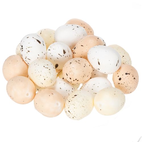Uova di Pasqua decorative con superficie screziata per composizioni primaverili, 3 cm, 24 pezzi