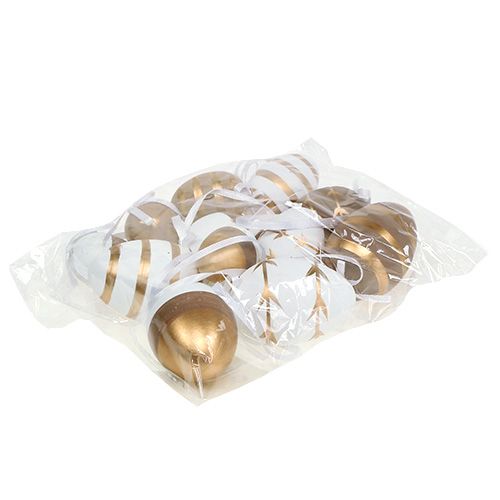 Floristik24 Uova per appendere bianco, marrone 4 cm - 6 cm 12 pezzi