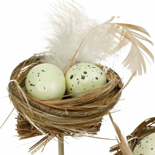 Prodotto Deco plug nido d&#39;uccello, decorazione pasquale, nido con uova 23 cm 6 pezzi
