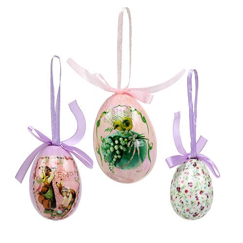 Floristik24 Uova con motivo viola-rosa 5-8 cm 8 pezzi