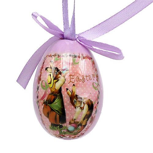 Floristik24 Uova con motivo viola-rosa 5-8 cm 8 pezzi