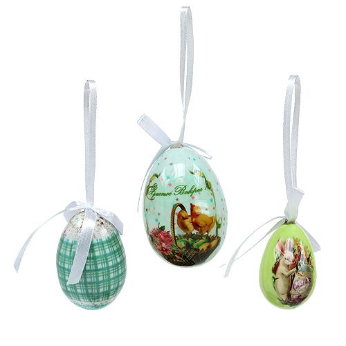 Floristik24 Assortimento di uova verdi per appendere. 5-8 cm 8 pezzi