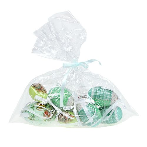 Floristik24 Assortimento di uova verdi per appendere. 5-8 cm 8 pezzi