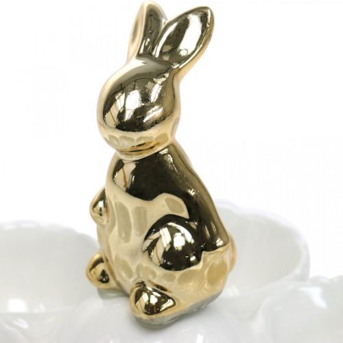 Floristik24 Portauovo Piatto portauovo di Pasqua Piatto portauovo in ceramica con coniglio Ø15cm