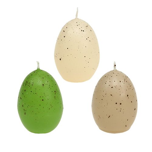 Floristik24 Candele uovo 3 colori 6,5 cm 6 pezzi