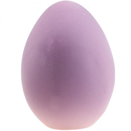 Floristik24 Uovo di Pasqua in plastica grande uovo decorativo viola floccato 40cm