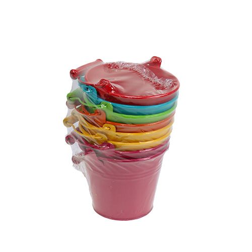 Floristik24 Secchio Ø12cm H10cm 8 pezzi diversi colori