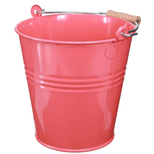 Prodotto Secchio decorativo vaso da fiori rosa in metallo 26x22,5x23 cm 6 l