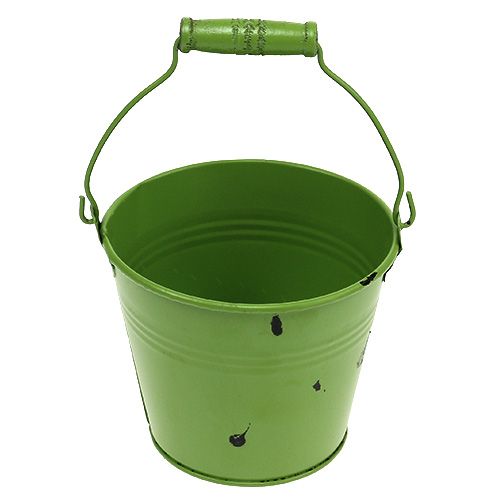 Floristik24 Secchio verde Ø12cm H10cm aspetto antico