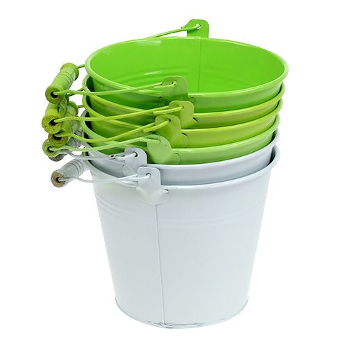 Floristik24 Secchio mix verde Ø14cm H12cm 6pz