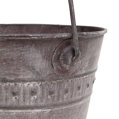 Floristik24 Secchio Zinco Ø15cm H12cm Viola lavato