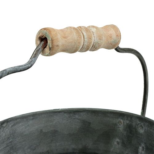 Floristik24 Secchio di zinco, verde Ø12cm H10cm