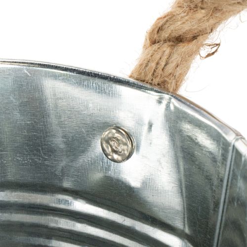 Secchio con manici in corda Ø14cm H12cm | Floristik24.it