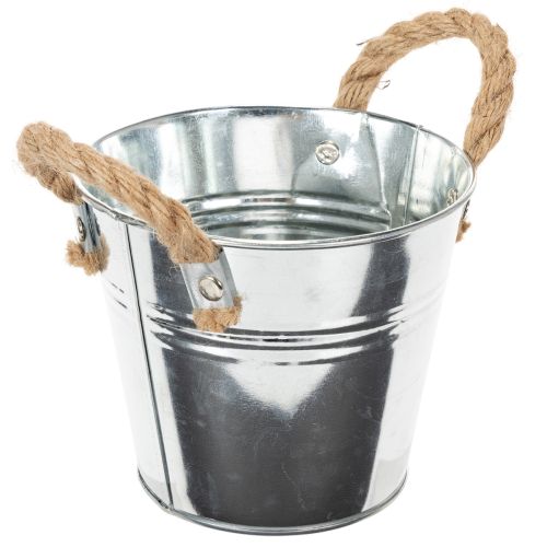 Secchio con manici in corda Ø14cm H12cm | Floristik24.it