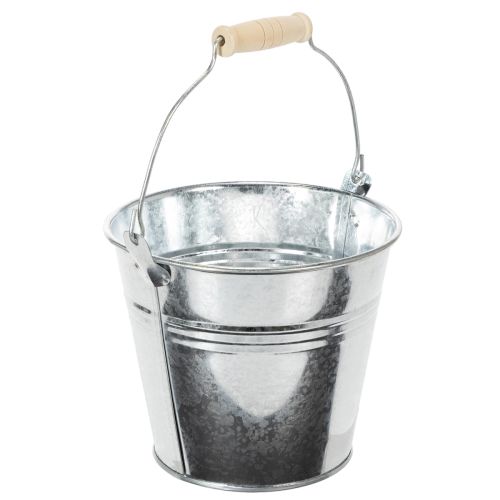 Secchio Ø14cm H12cm 6 pezzi. Zinco, lucido | Floristik24.it