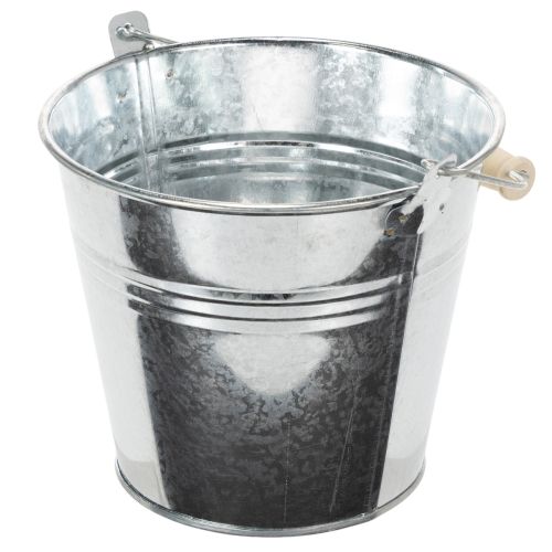 Secchio Ø14cm H12cm 6 pezzi. Zinco, lucido | Floristik24.it