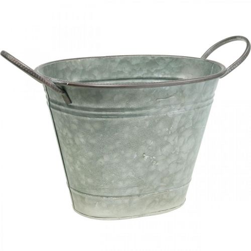 Floristik24 Vaso per fioriera, contenitore in metallo con manici, ciotola decorativa L32cm H24cm