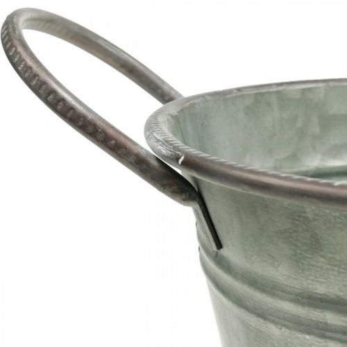 Floristik24 Vaso per fioriera, contenitore in metallo con manici, ciotola decorativa L32cm H24cm