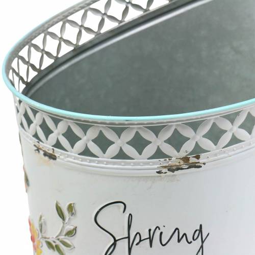 Floristik24 Secchio decorativo con decoro floreale e scritta in metallo Ø27cm H50,5cm