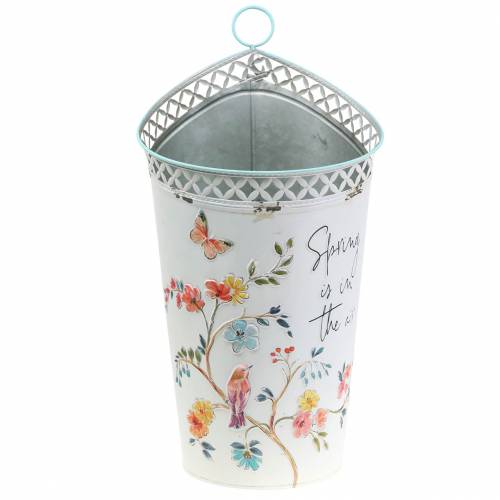 Floristik24 Secchio decorativo con decoro floreale e scritta in metallo Ø27cm H50,5cm
